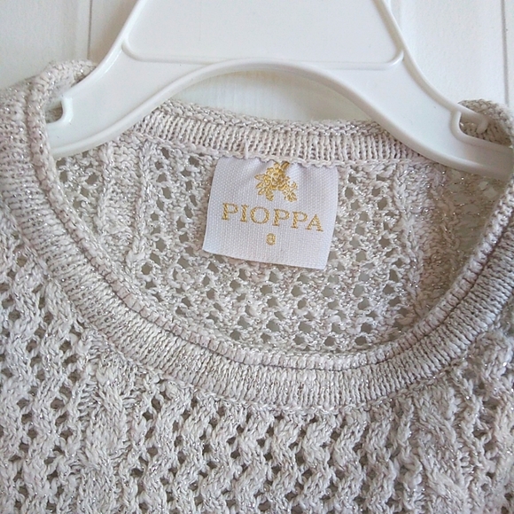 Pioppa Girls Size 8 Sparkle Knit Pullover Sweater in Cream - Picture 3 of 8